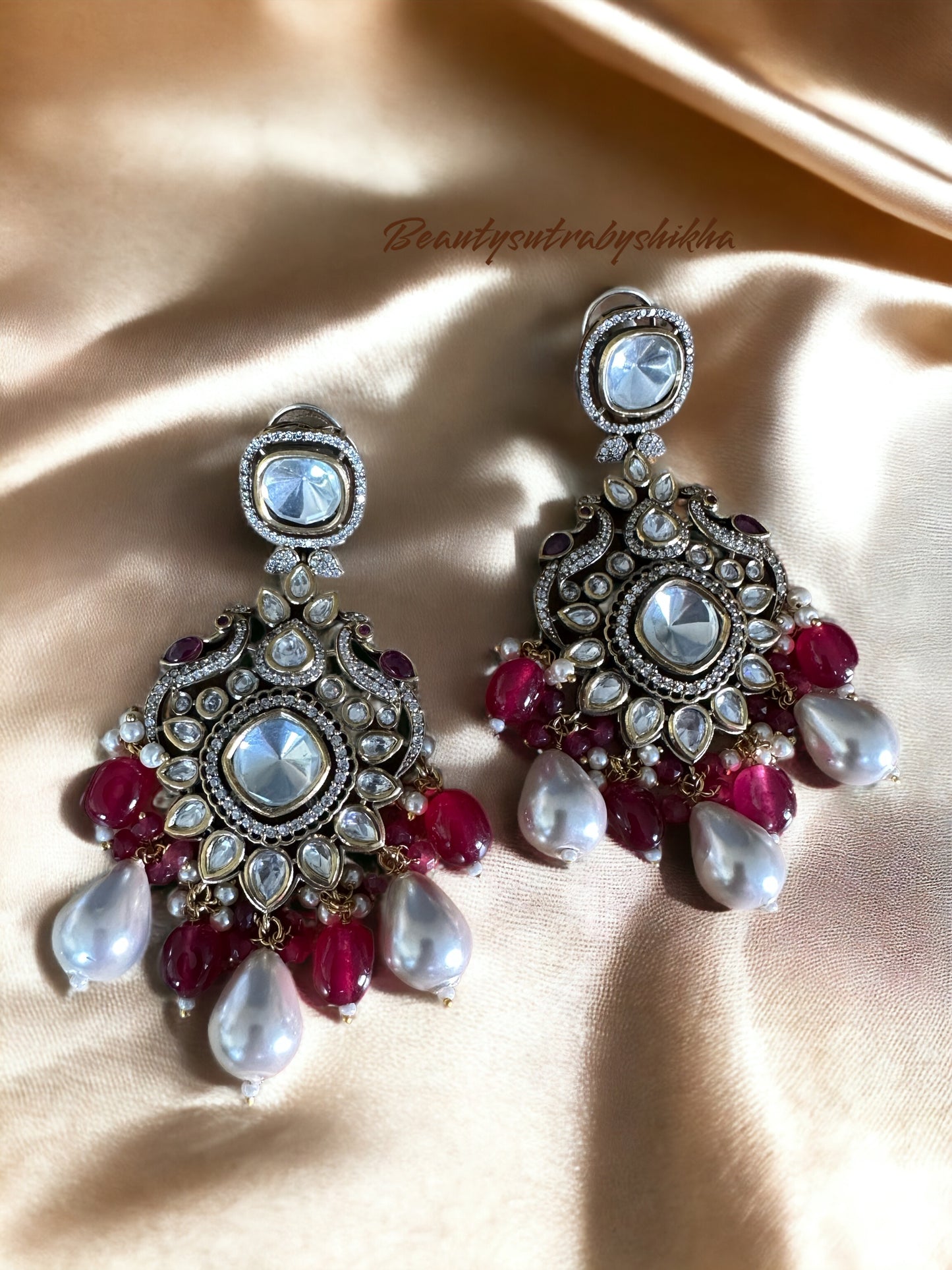 Victorian Polki Necklace Set - Beauty Sutra by Shikha
