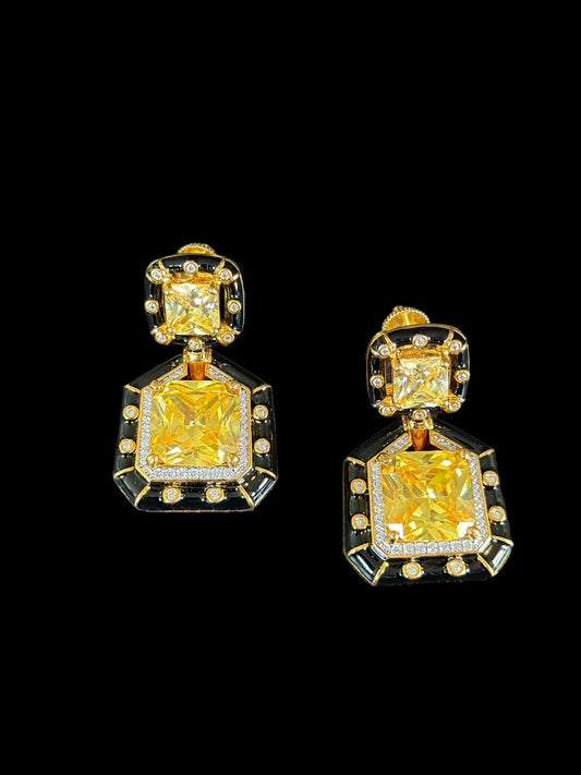 Golden hour crystal earrings - BeautySutra by Shikha