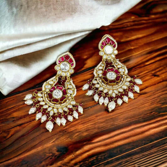 Pachhi Kundan earrings - BeautySutra by Shikha