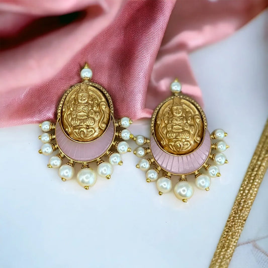 Traditionally handcrafted gold&pearl earrings - BeautySutra by Shikha