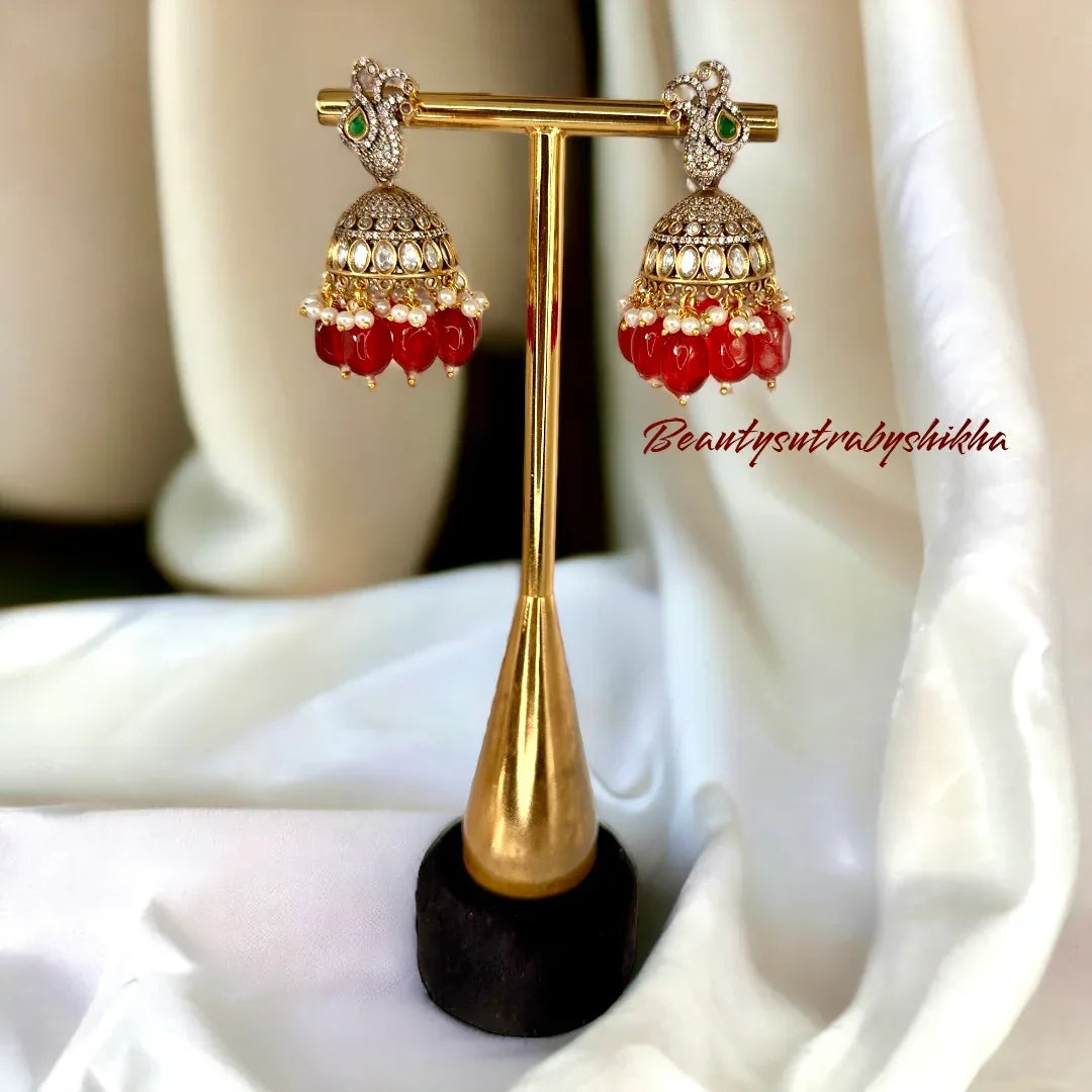Peacock Jhumka - BeautySutra by Shikha