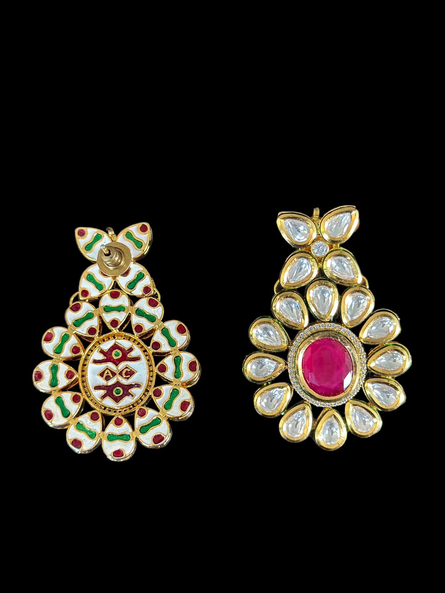 Premium gold plated kundan earrings hi - Beauty Sutra by Shikha