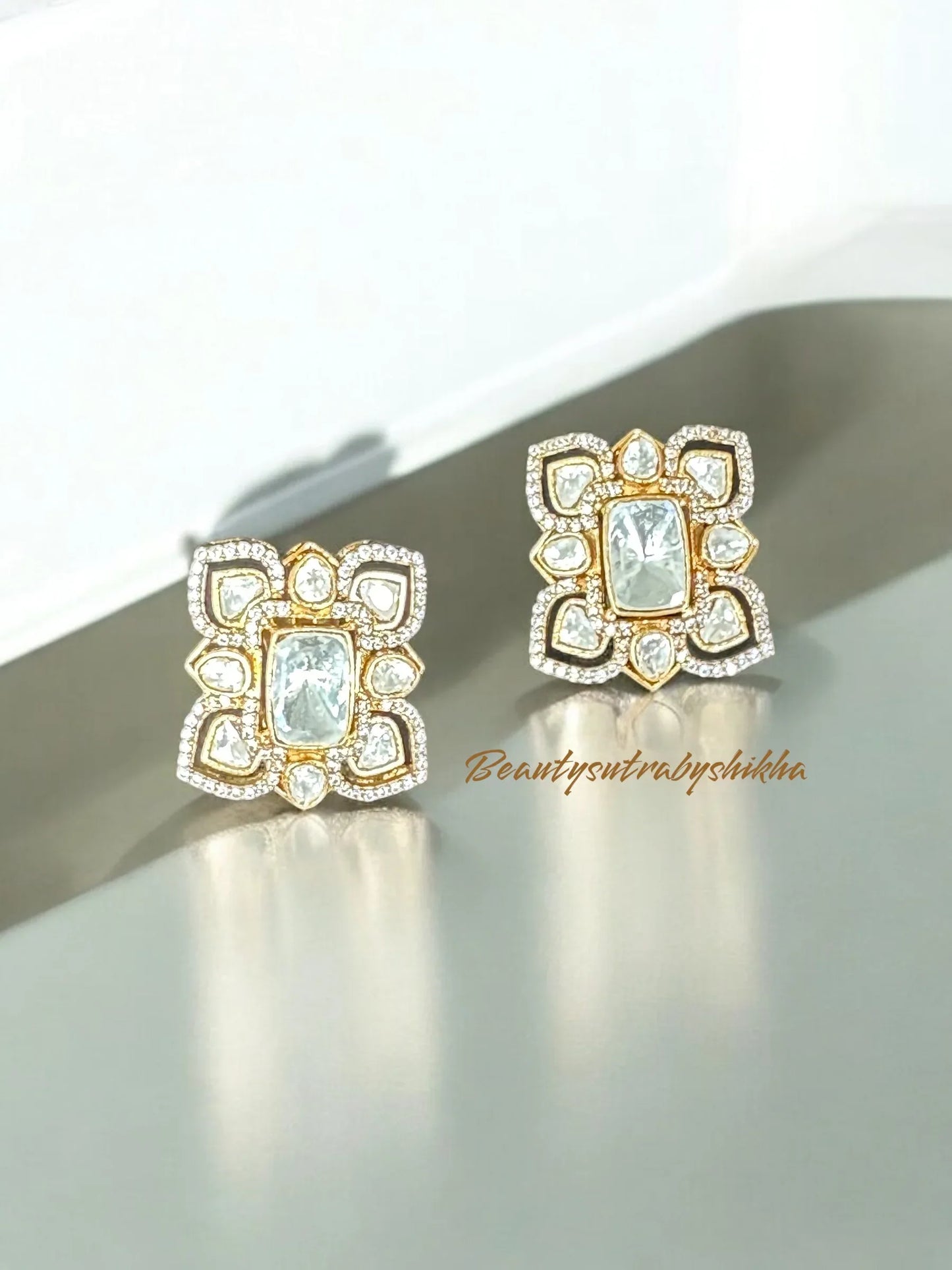 Exquisite Gold and Crystal Floral Earrings – Sparkling Statement Jewelry - BeautySutra by Shikha