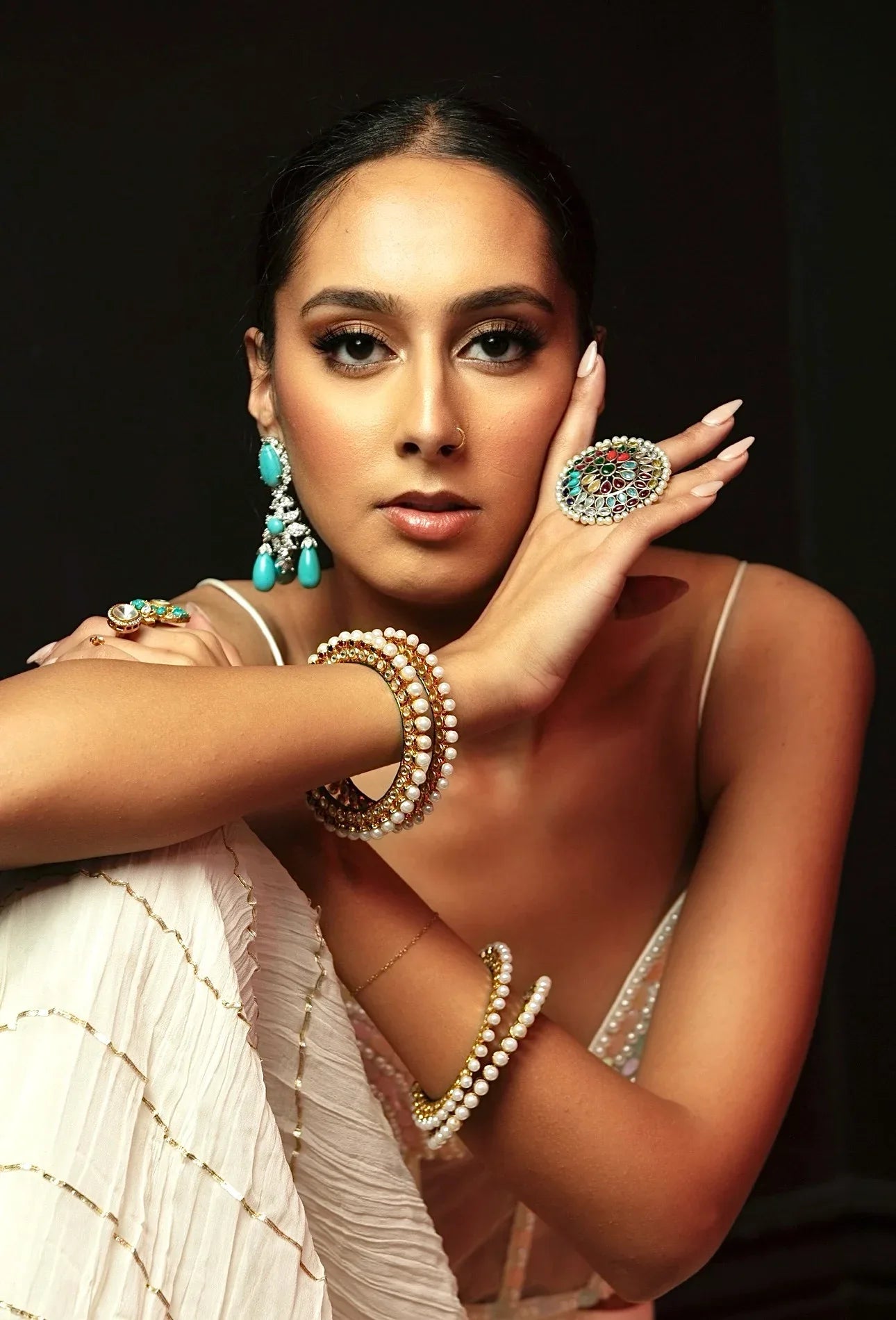 Elegant Turquoise and Silver Drop Earrings – Modern Statement Jewelry - BeautySutra by Shikha