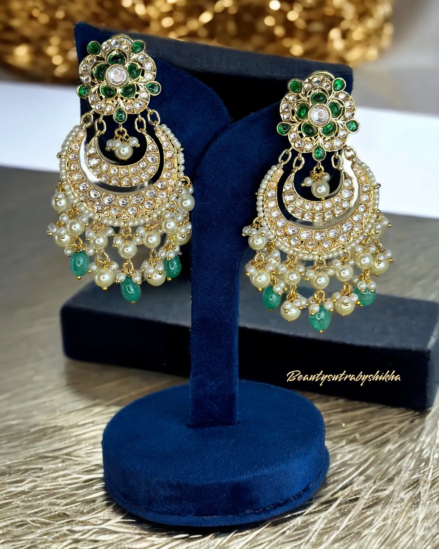 Premium Kundan earrings - BeautySutra by Shikha