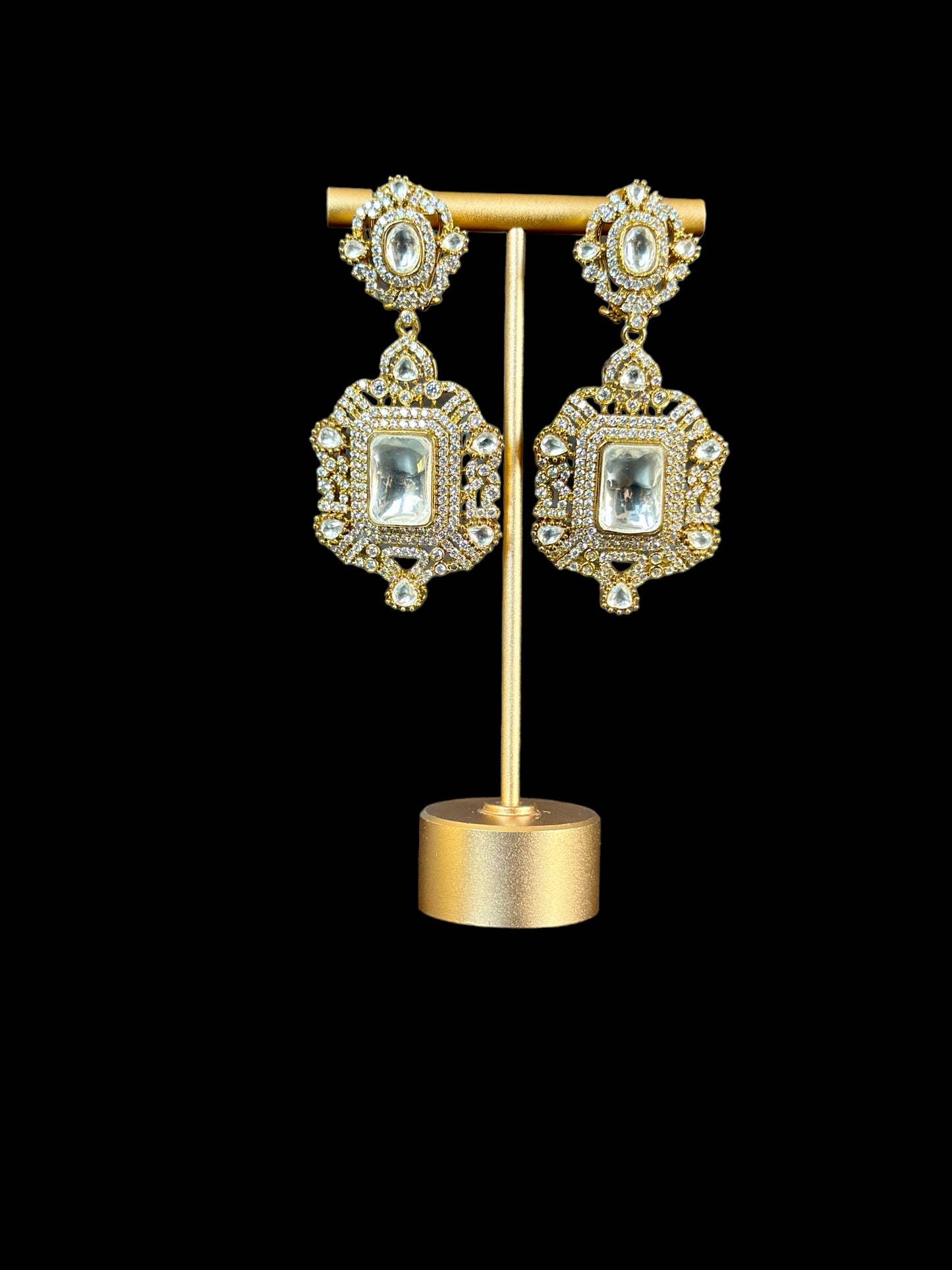 Emerald and diamonds earrings in - Beauty Sutra by Shikha