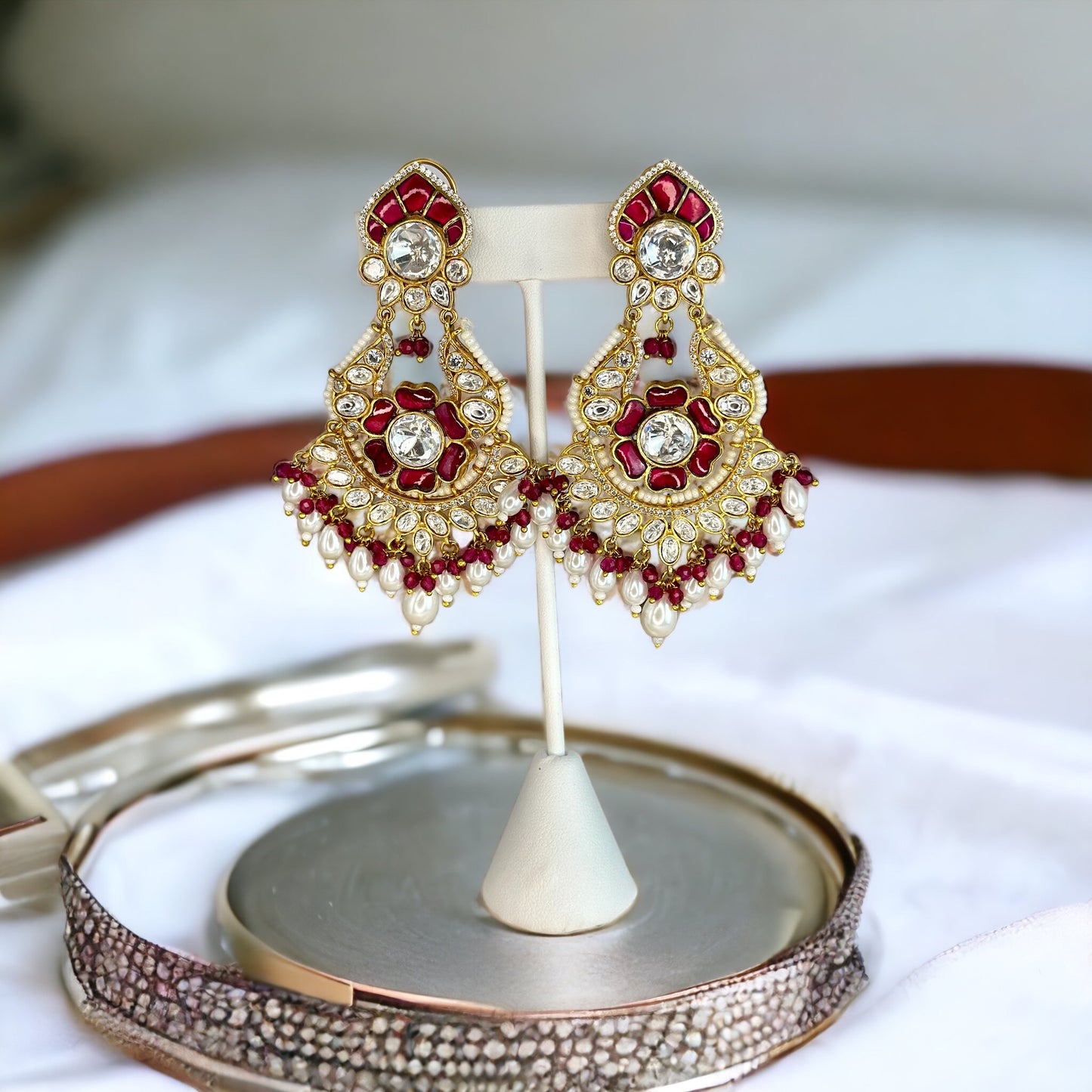 Pachhi Kundan earrings - Beauty Sutra by Shikha