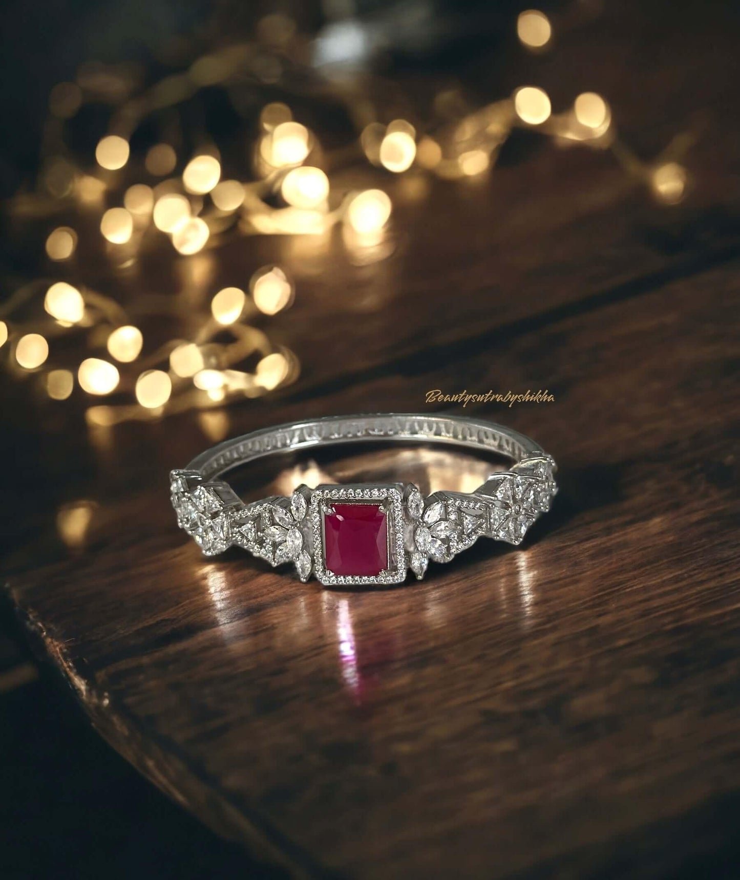 Diamonds and Ruby bracelet - BeautySutra by Shikha