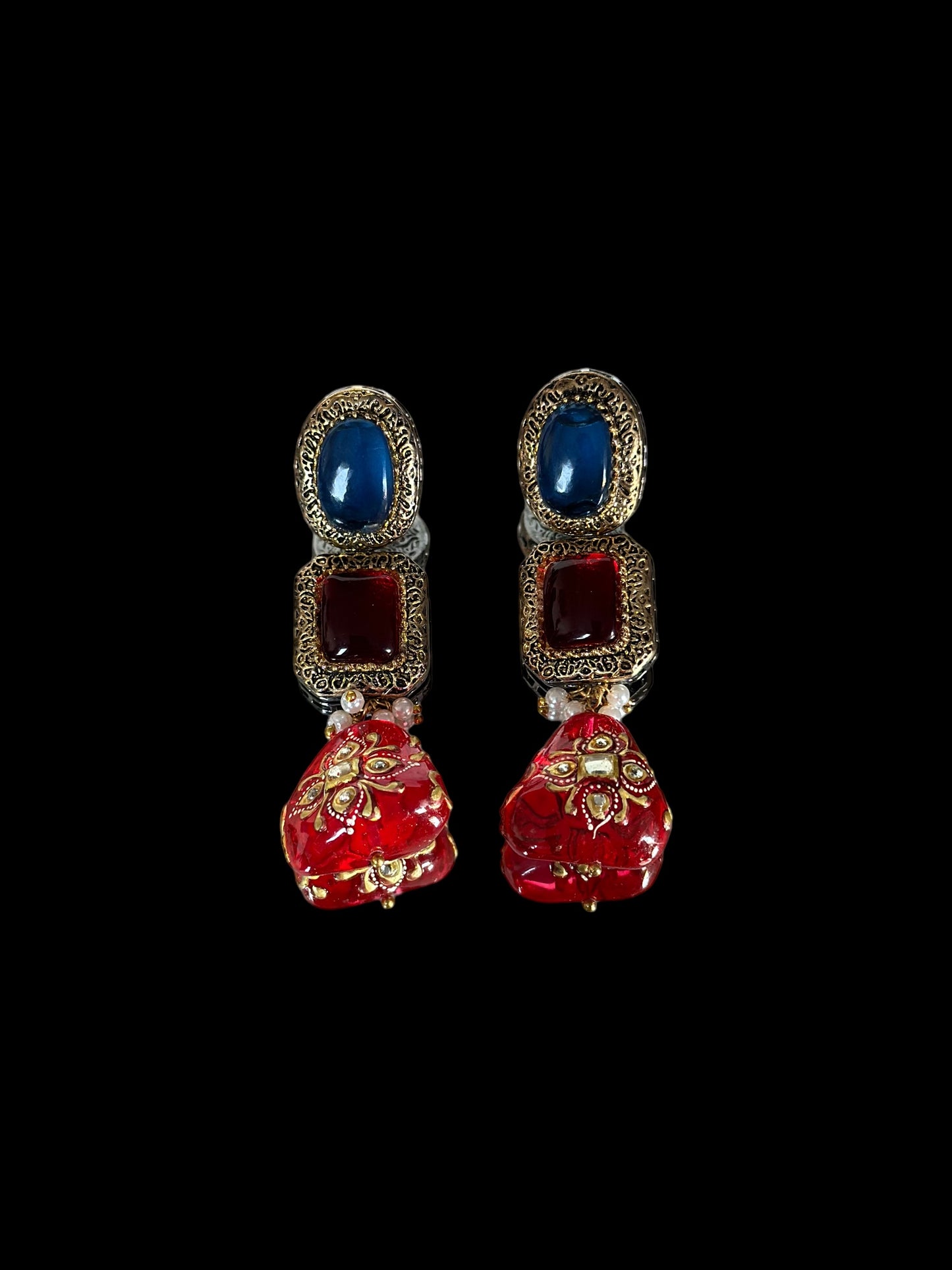 Multi-stone hand painted statement necklace - Beauty Sutra by Shikha
