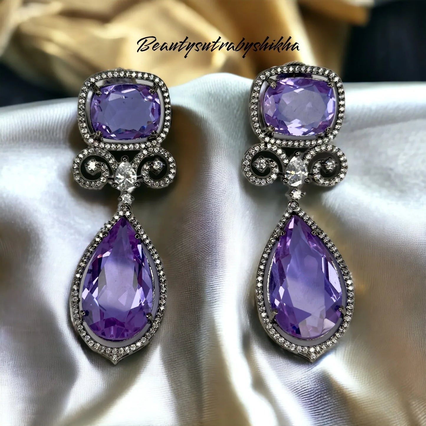 Purple passion earrings - BeautySutra by Shikha