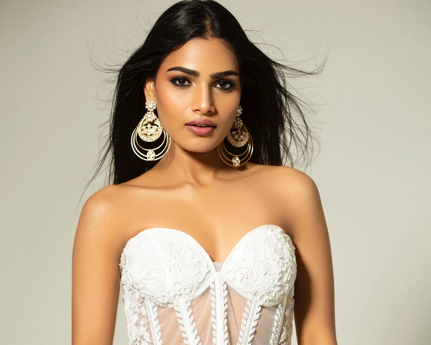 Gold Hoop Statement Earrings - BeautySutra by Shikha