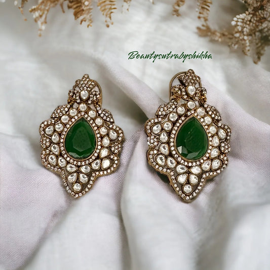 Holiday Earrings – Gold Kundan Statement Earrings for Thanksgiving & Christmas | BeautySutra by Shikha - BeautySutra by Shikha