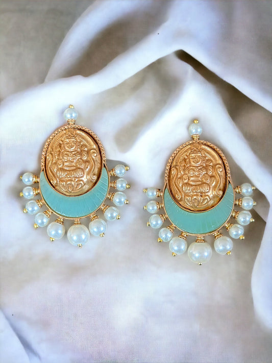 Antique Golden Pearl Earrings - Beauty Sutra by Shikha