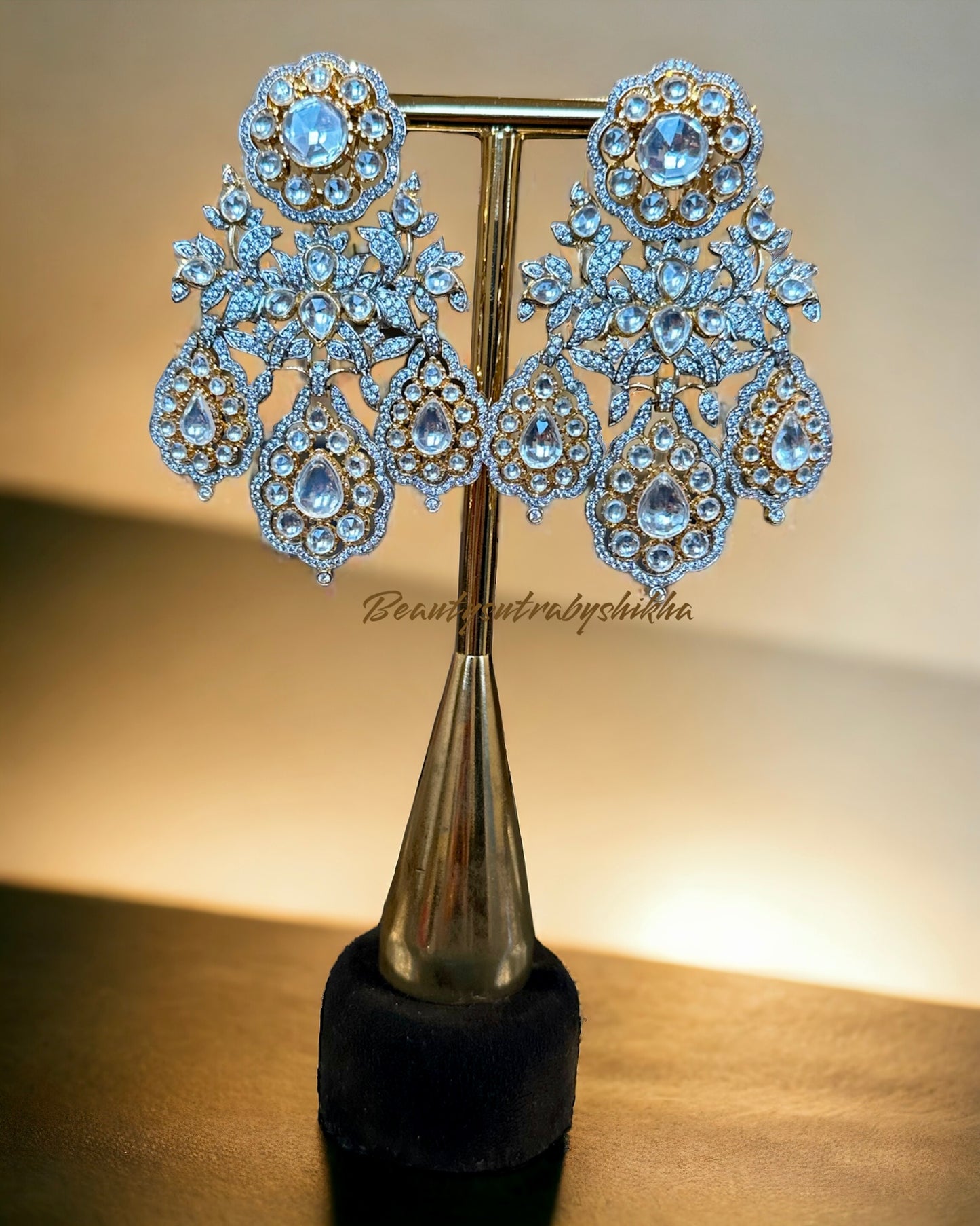 Elevate with Elegance: Polki & Diamond Statement Earrings - Beauty Sutra by Shikha