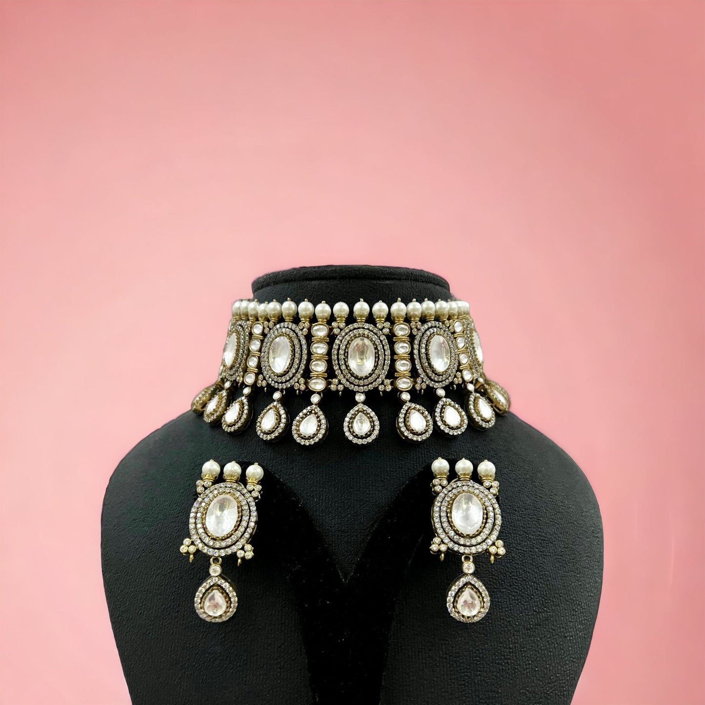 Diamond Diva choker necklace set - Beauty Sutra by Shikha