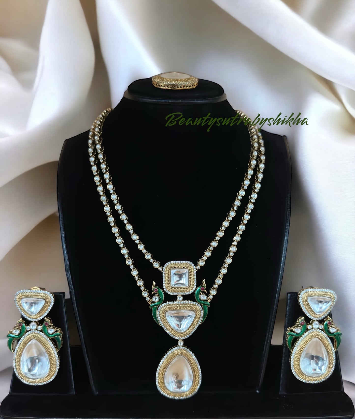 Premium polki designer necklace set - Beauty Sutra by Shikha