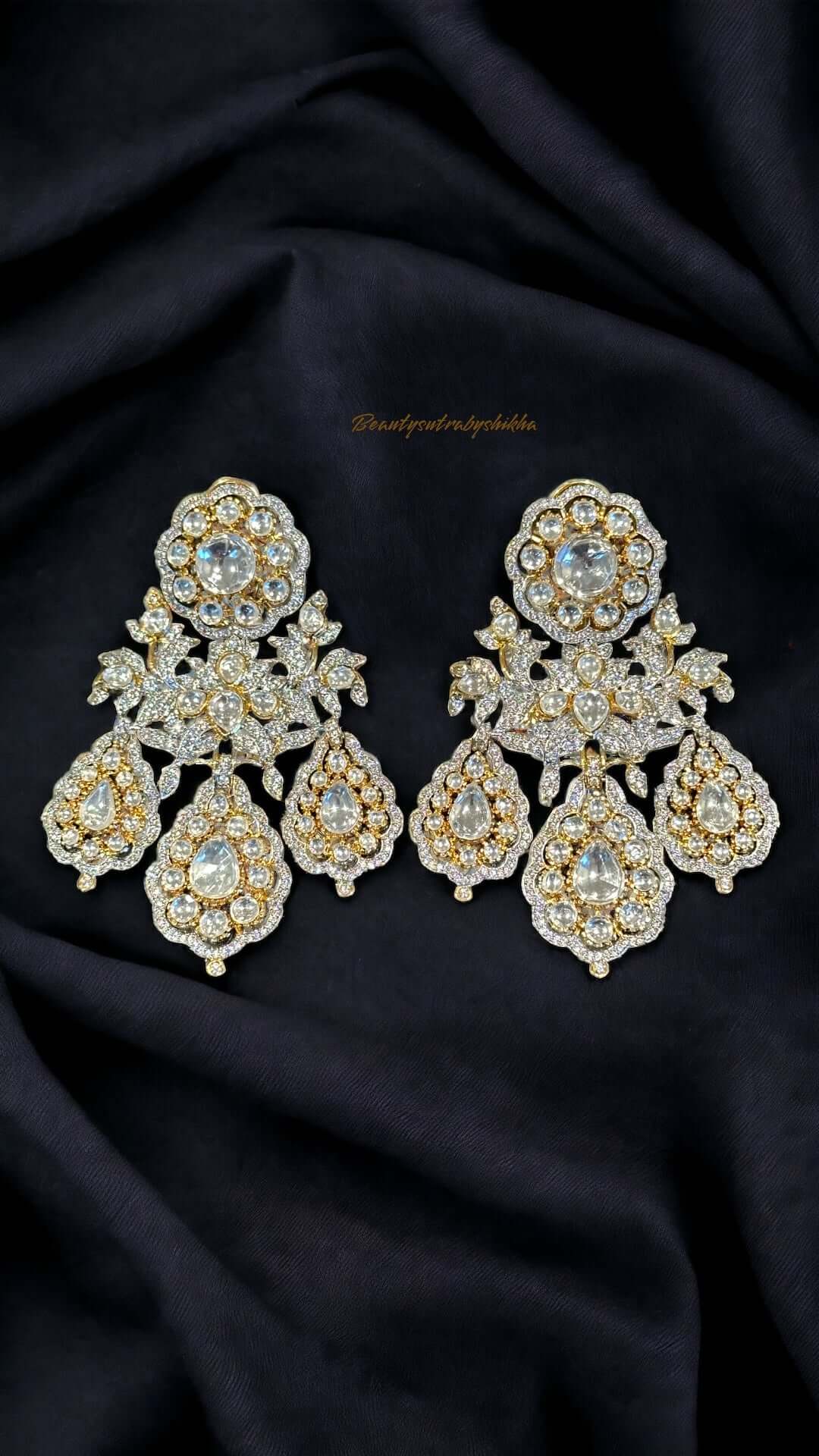 Elevate with Elegance: Polki & Diamond Statement Earrings - Beauty Sutra by Shikha
