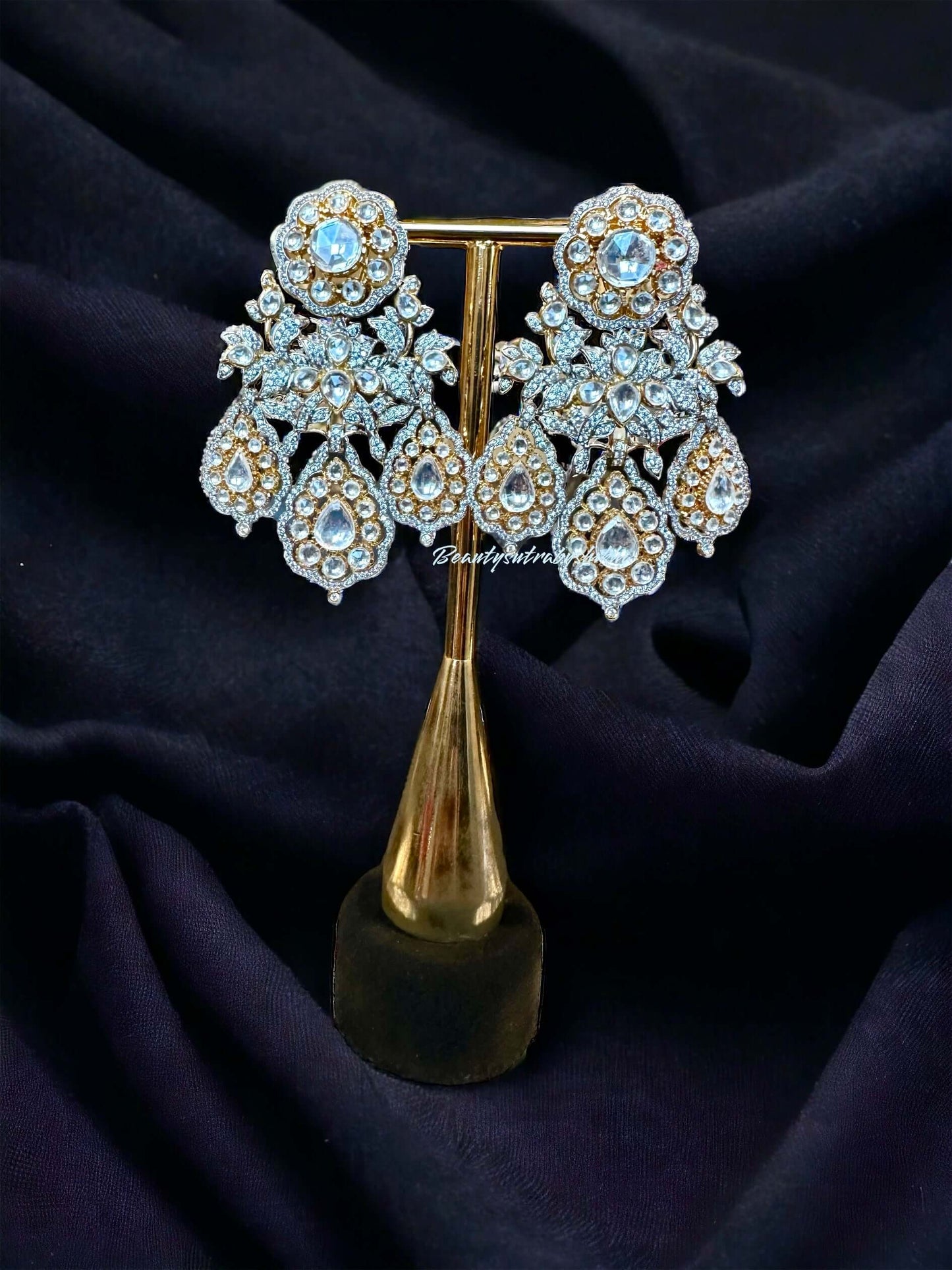 Elevate with Elegance: Polki & Diamond Statement Earrings - Beauty Sutra by Shikha