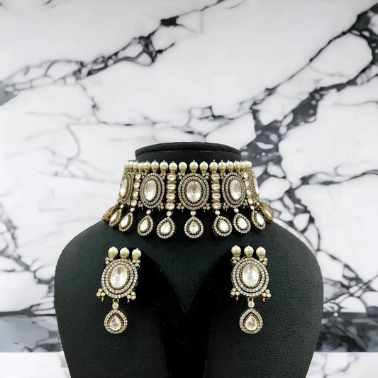 Diamond Diva choker necklace set - BeautySutra by Shikha