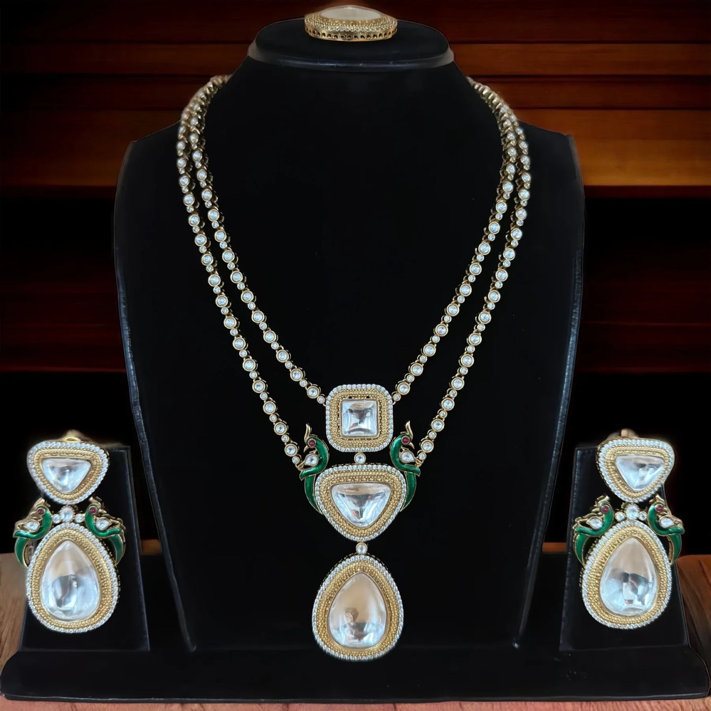 Premium polki designer necklace set - BeautySutra by Shikha