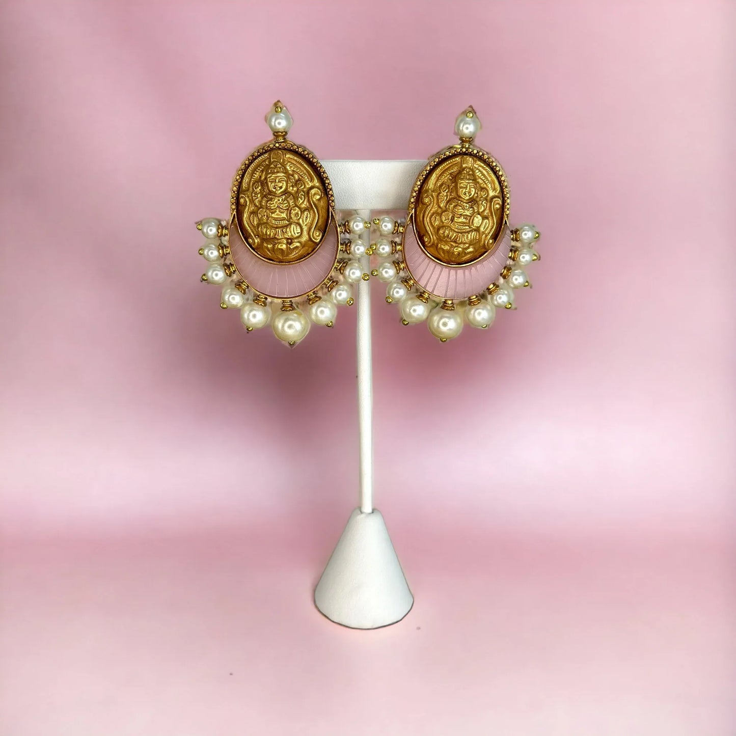 Traditionally handcrafted gold&pearl earrings - BeautySutra by Shikha