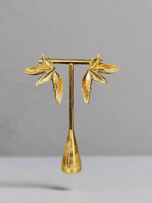 Exquisite Gold and Crystal Floral Earrings – Sparkling Statement Jewelry