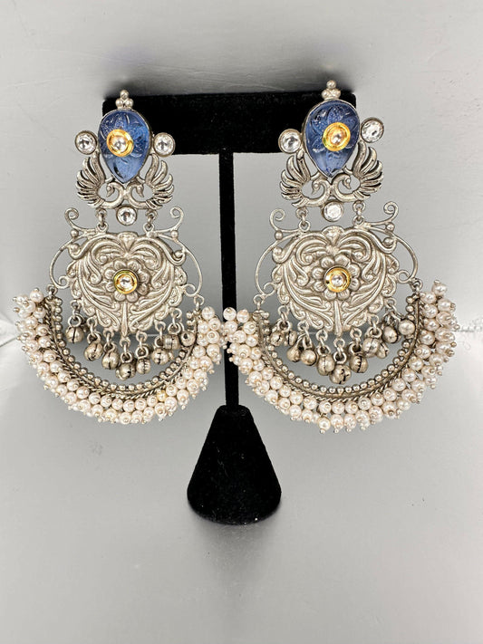 HandCrafted- Silver LookAlike Earrings - Beauty Sutra by Shikha