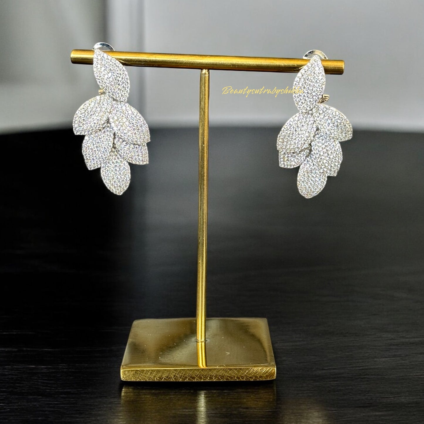 Crystal Petals Flower Drop Earring – Premium Jewelry for a Glamorous Look