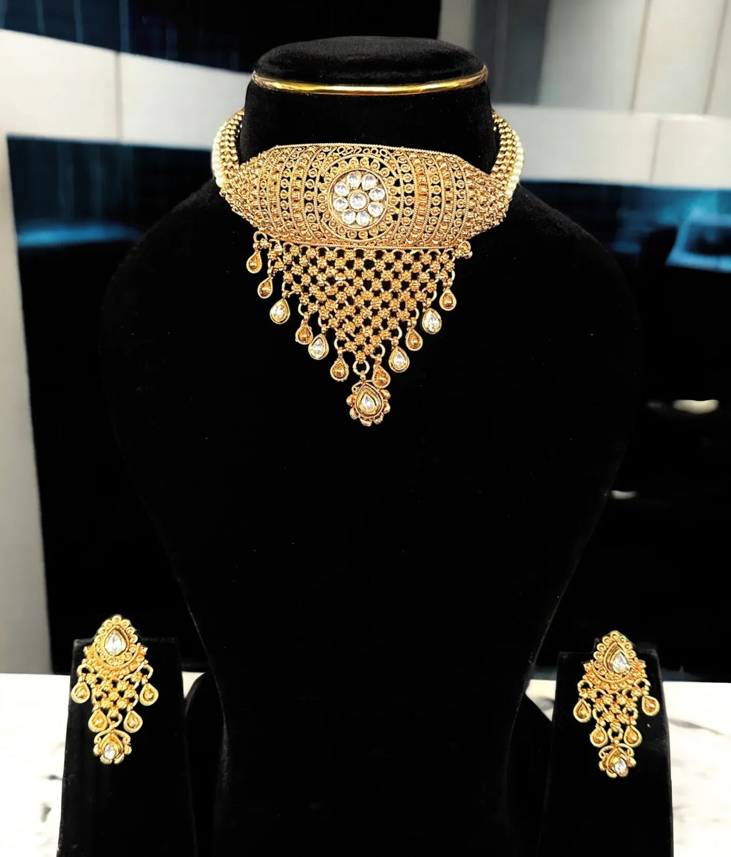 Gold choker Set - BeautySutra by Shikha