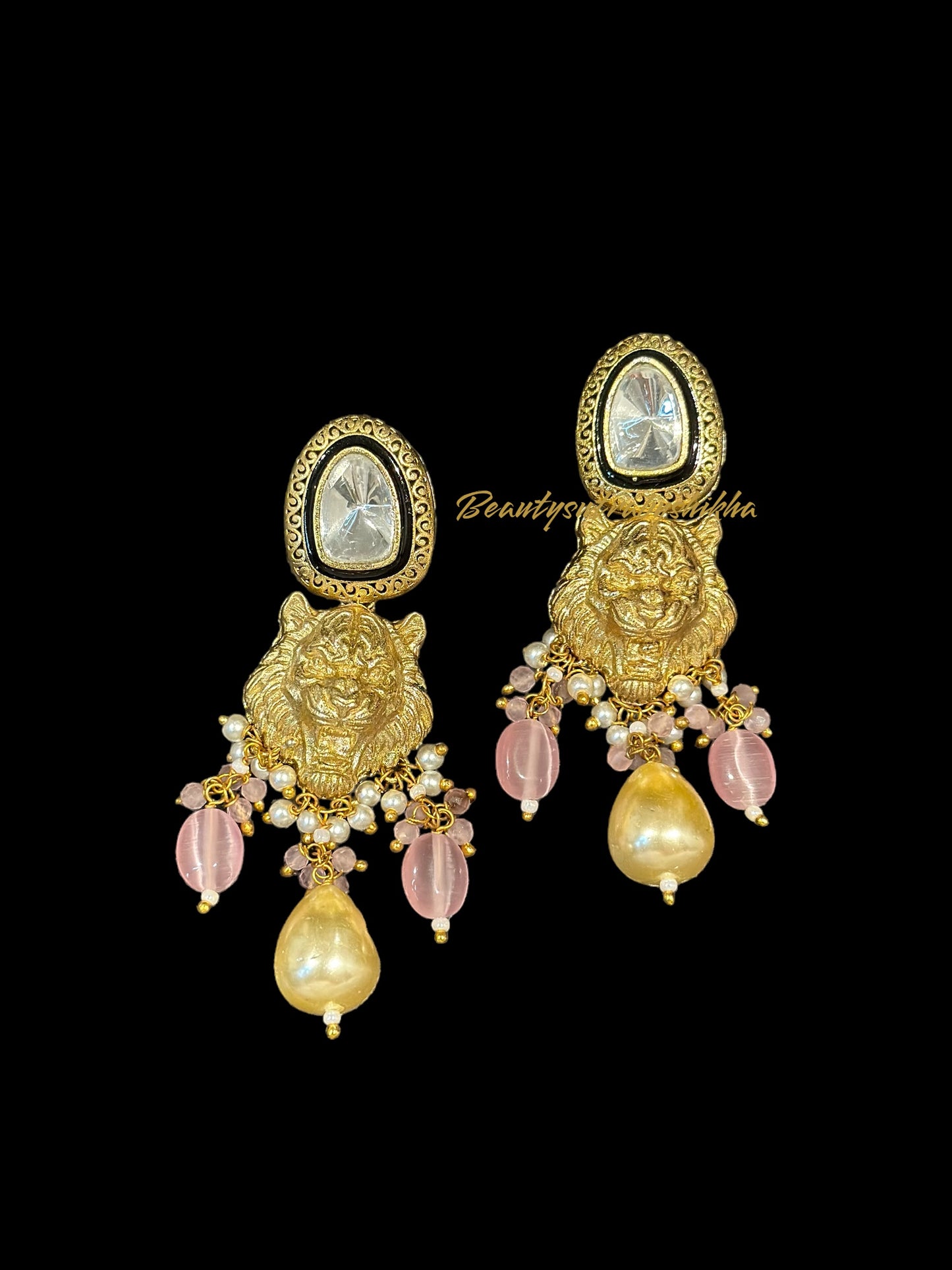 Majestic Choker Set Golden and Pink - Beauty Sutra by Shikha