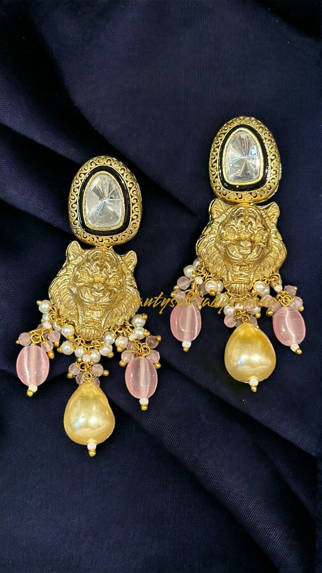 Majestic Choker Set Golden and Pink - Beauty Sutra by Shikha