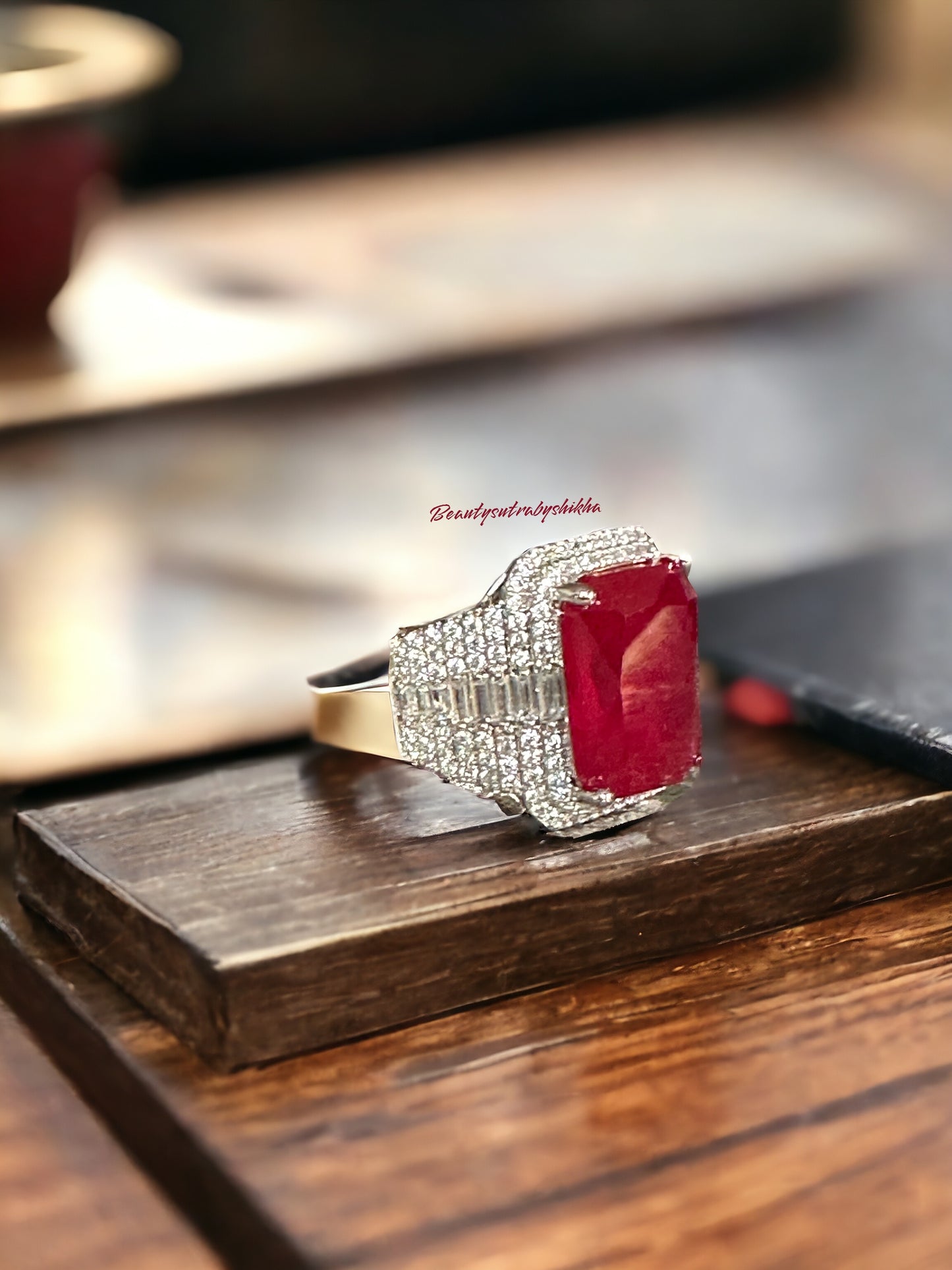 Elegant Ruby Red Statement Ring – Luxury Cocktail & Bridal Jewelry | BeautySutra by Shikha