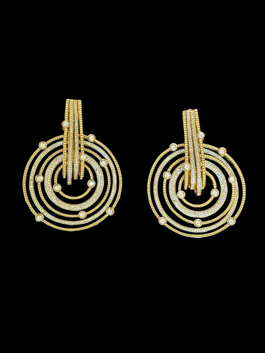 Aurora Gold Plated Statement Earrings | Holiday Fusion - BeautySutra by Shikha