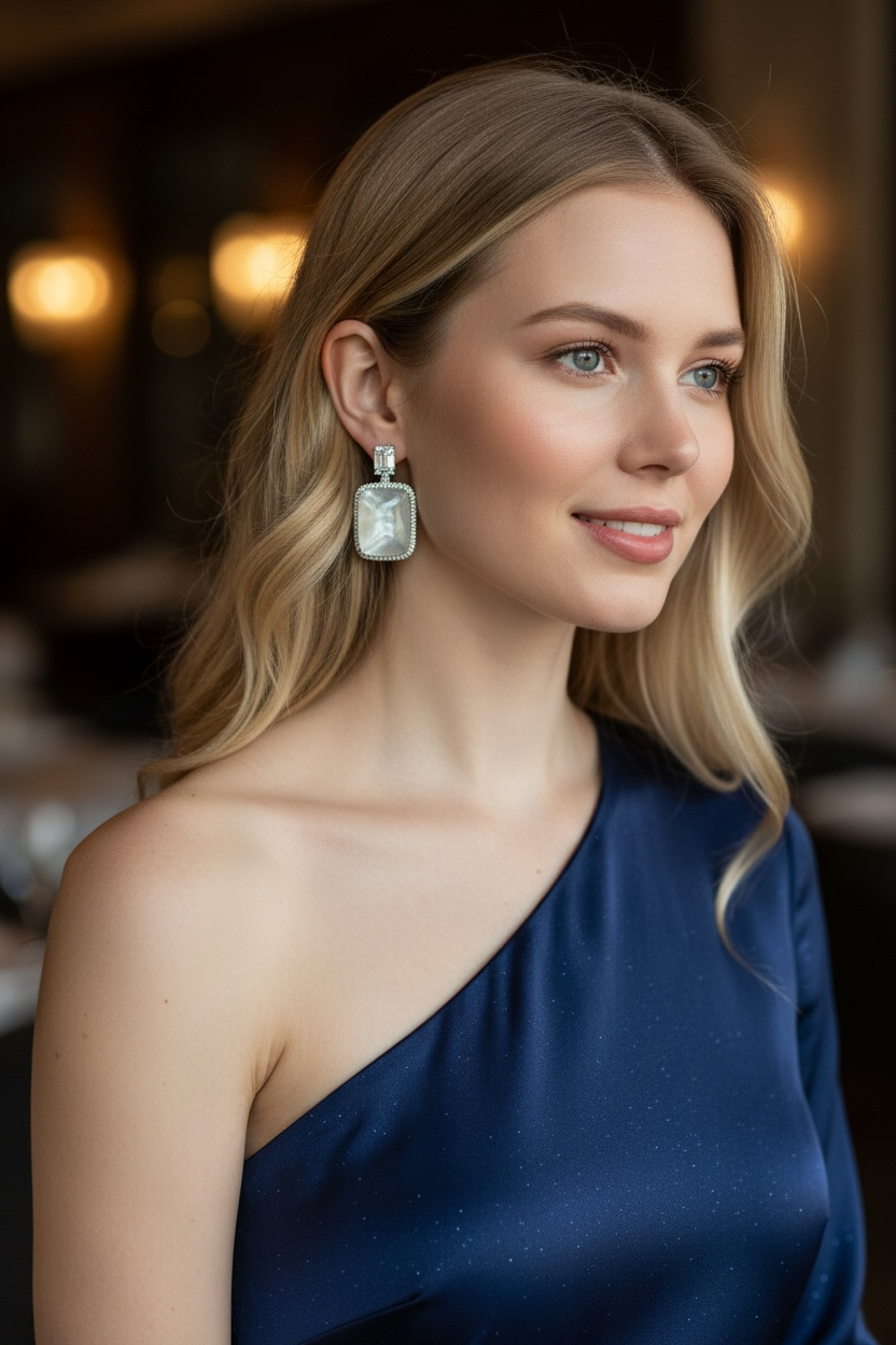 White-Gold Aquamarine Drop Earrings – Luxe Holiday Gift 2025