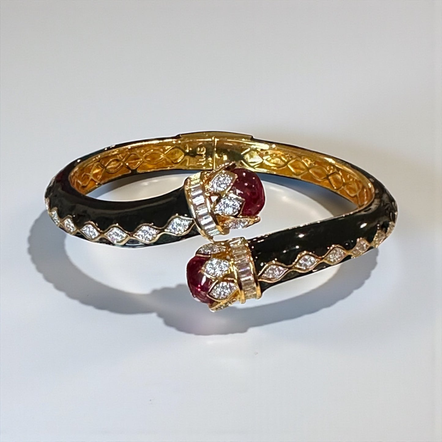 Gold-Tone Enamel Ruby Bangles – Glam Holiday Jewelry Gift 2025