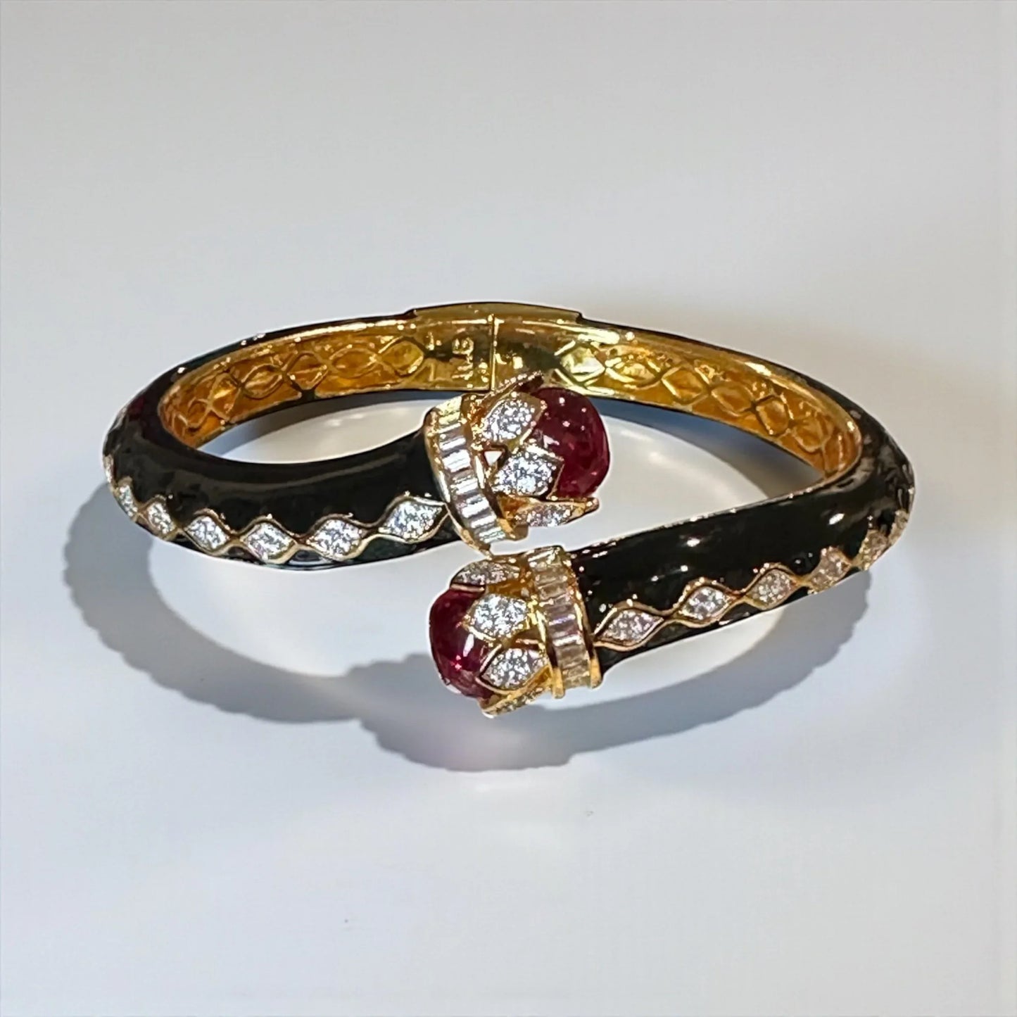 Gold-Tone Enamel Ruby Bangles – Glam Holiday Jewelry Gift 2025 - BeautySutra by Shikha