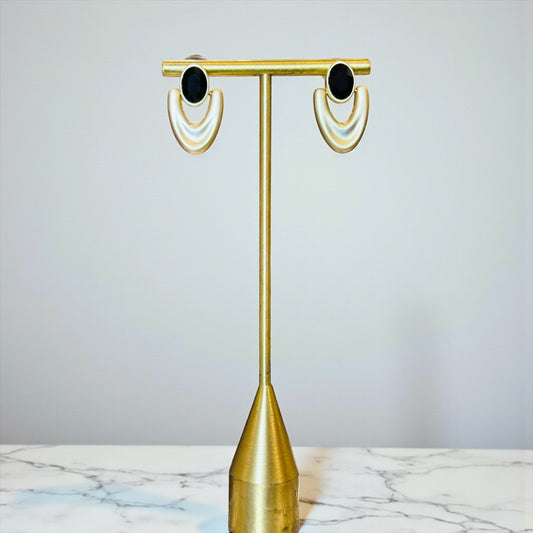 Retro Ivory Horn Earrings – Bold Holiday Statement Jewelry