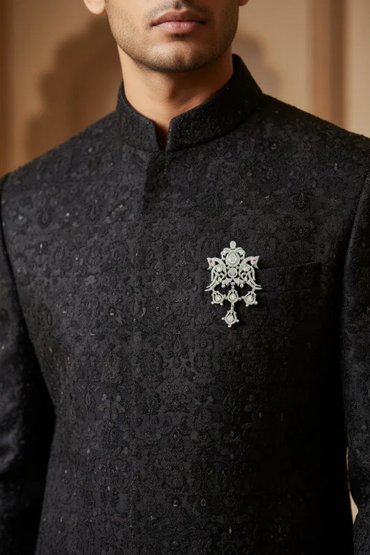 Diamond Crown Brooch – Vintage Tiara Design with Pink Accents - BeautySutra by Shikha