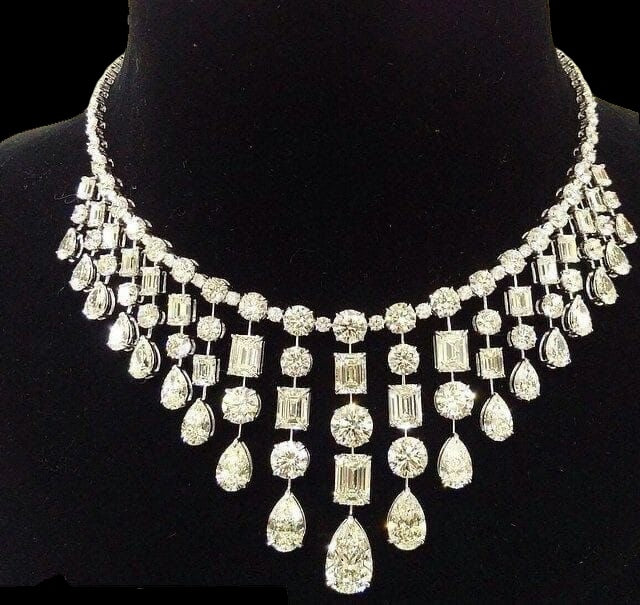 CZ Diamond Teardrop Necklace & Earrings Holiday Jewelry Set