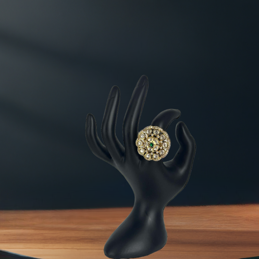 Gold Plated Polki Ring - Beauty Sutra by Shikha