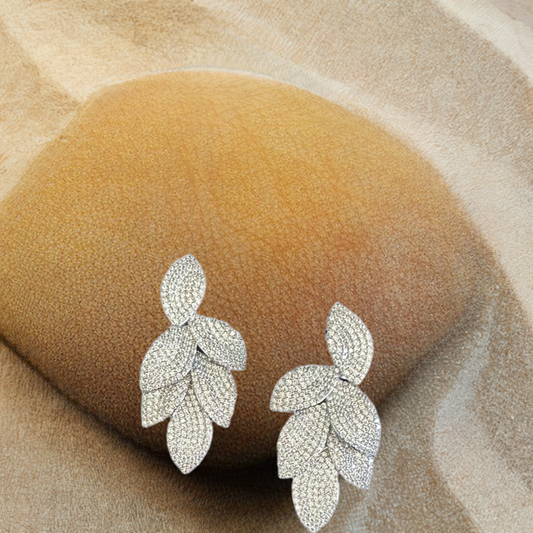 Crystal Petals Flower Drop Earring – Premium Jewelry for a Glamorous Look