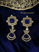 Indigo blue modern earrings