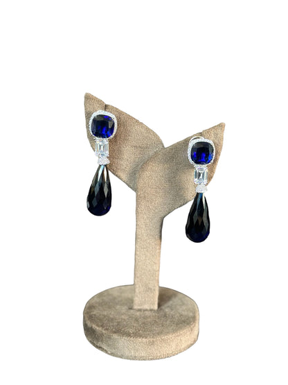 Hues of Blue modern hydro stone earrings - Beauty Sutra by Shikha