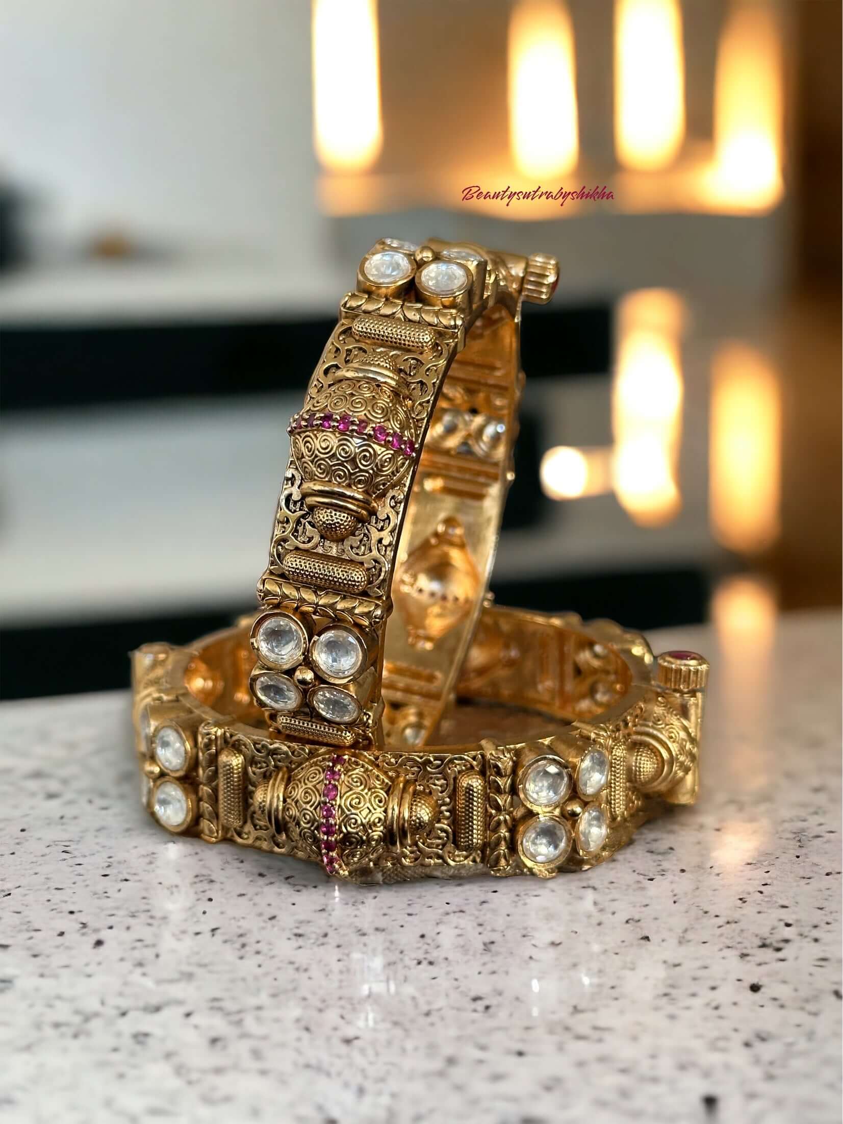 Antique Polki bracelets - Beauty Sutra by Shikha