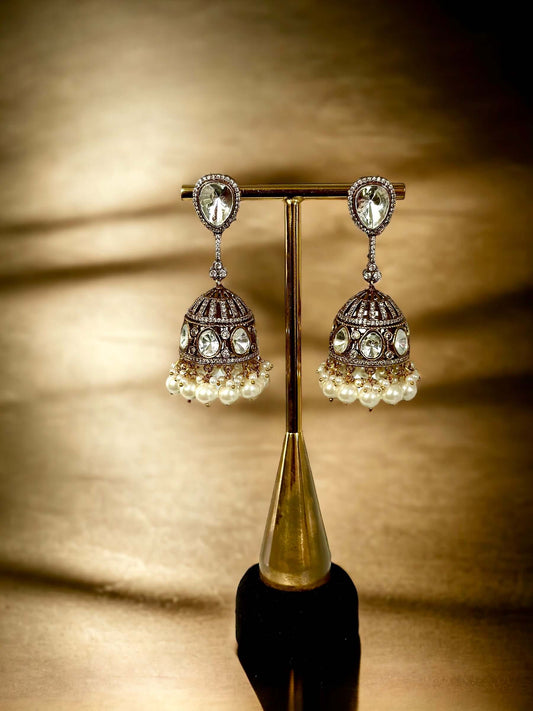 Diamond and polki jhumka - Beauty Sutra by Shikha