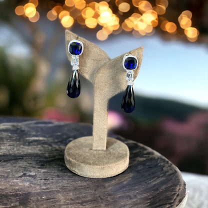 Hues of Blue modern hydro stone earrings - Beauty Sutra by Shikha