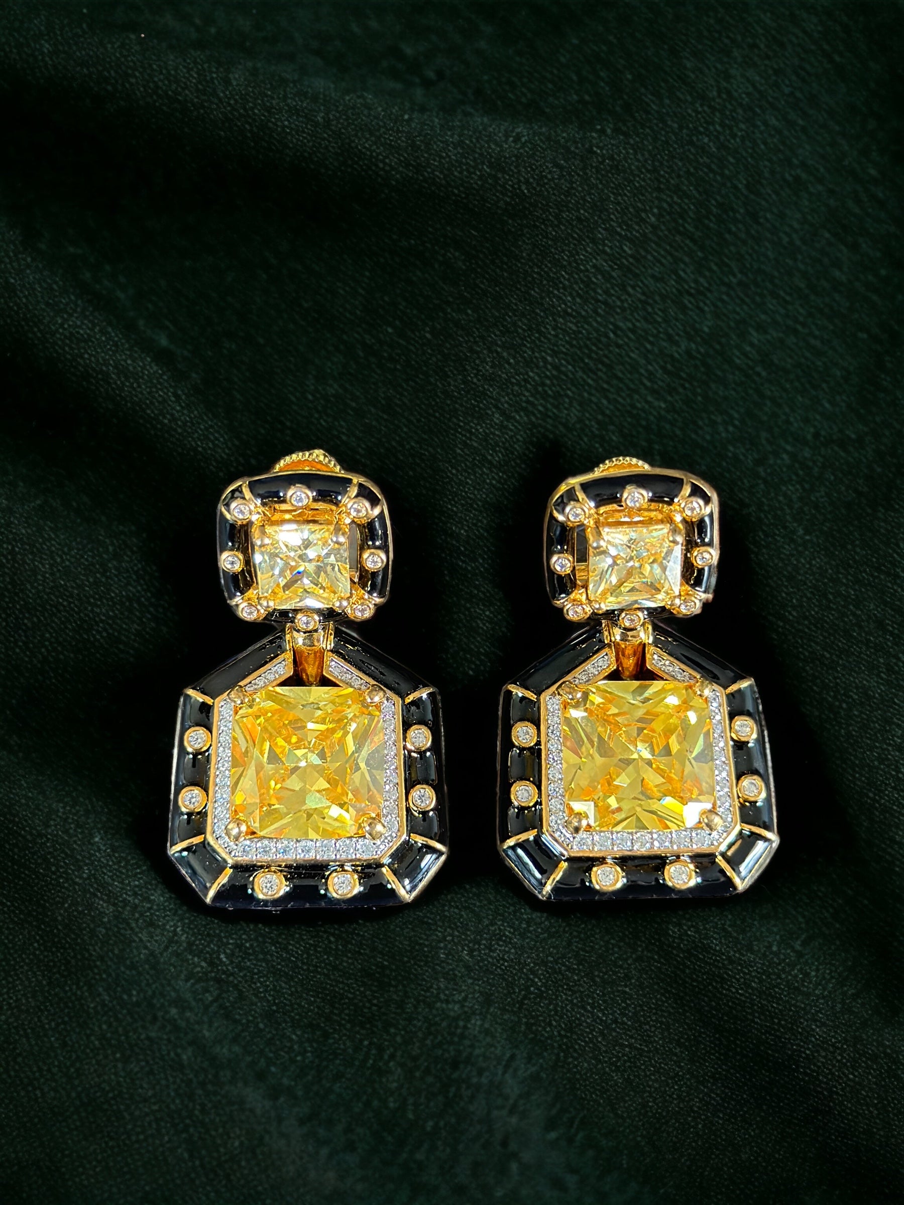 Golden hour crystal earrings - Beauty Sutra by Shikha