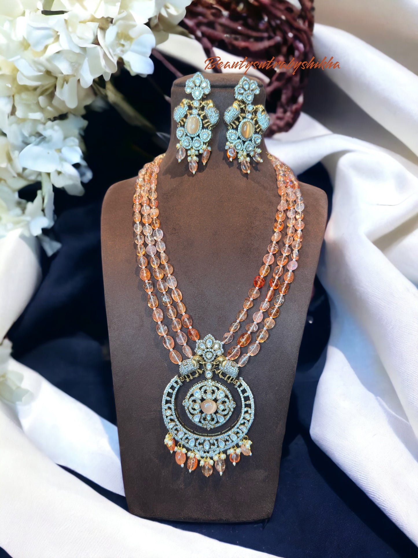 Victorian beaded necklace set - Beauty Sutra by Shikha