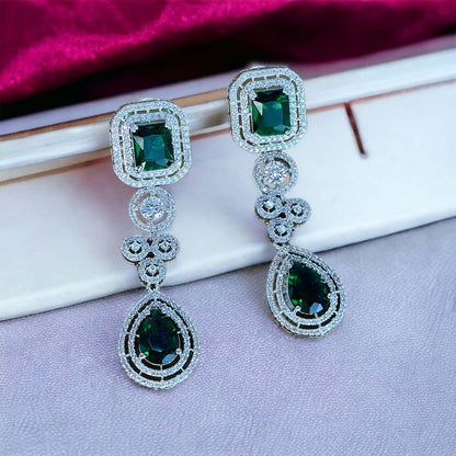 Diamond and emerald earrings - Beauty Sutra by Shikha