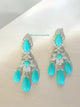 Elegant Turquoise and Silver Drop Earrings – Modern Statement Jewelry